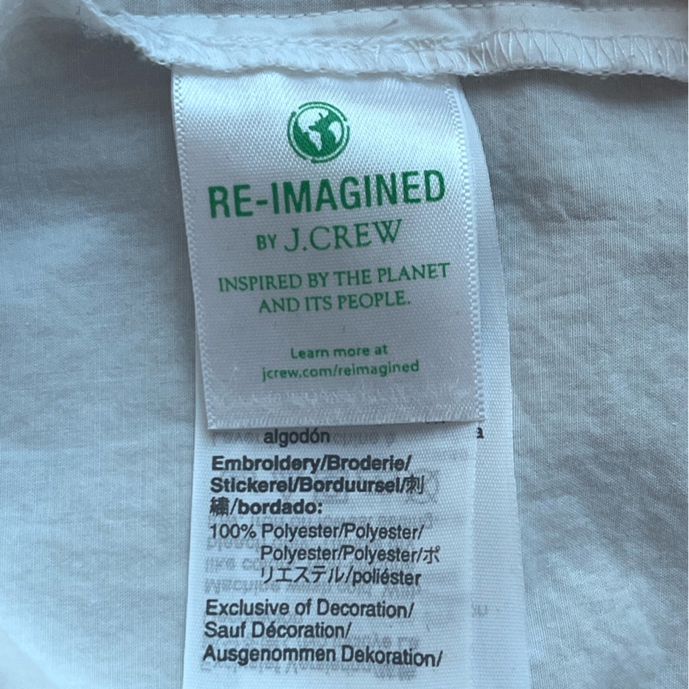 J. Crew White Peasant Blouse with Yellow Floral Embroidery - Picture 6 of 10